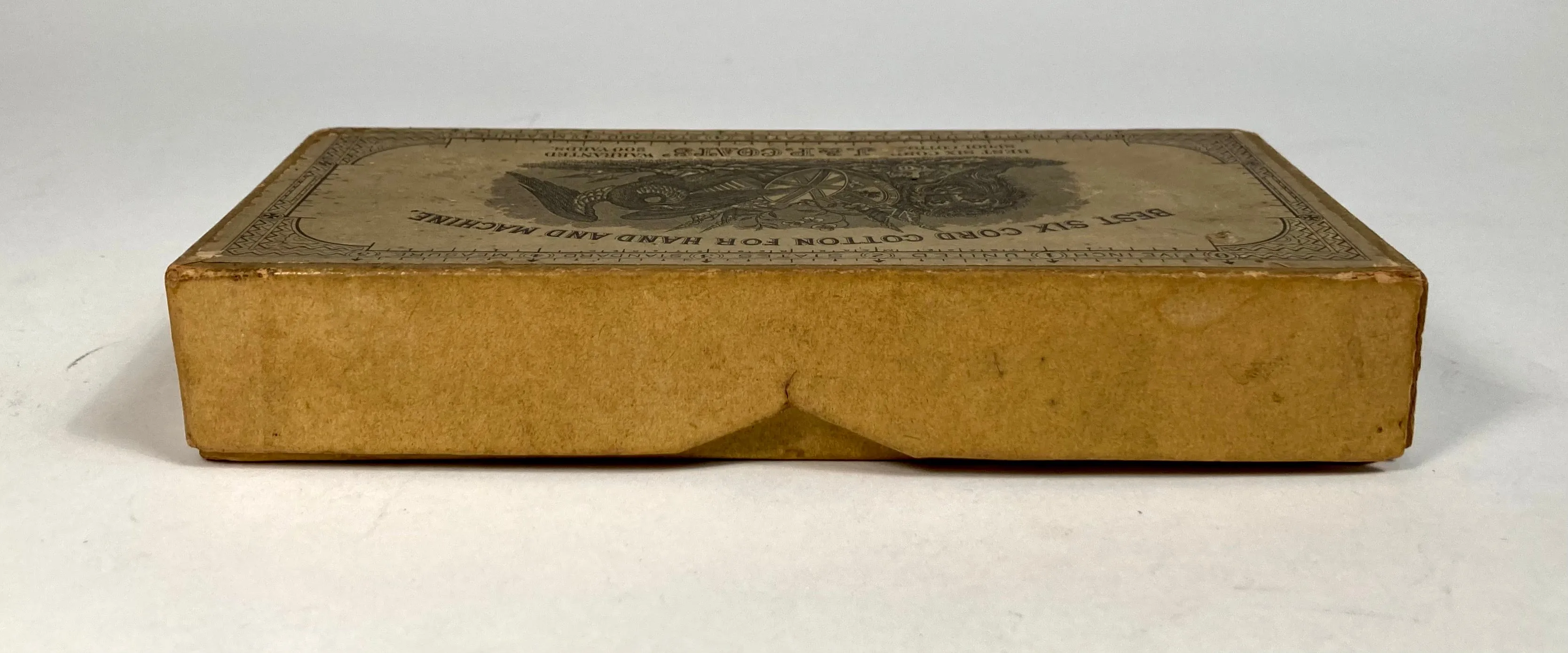 1880's Antique Victorian J.&P. COATS Spool Cotton Box, EMPTY, Vintage Notion