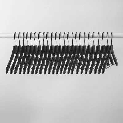 24pk Wood Suit Hangers Black - Brightroom