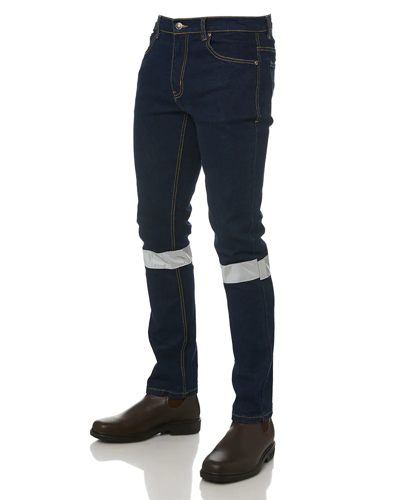 3M Taped Rough Rider Stretch Denim Jeans - Navy