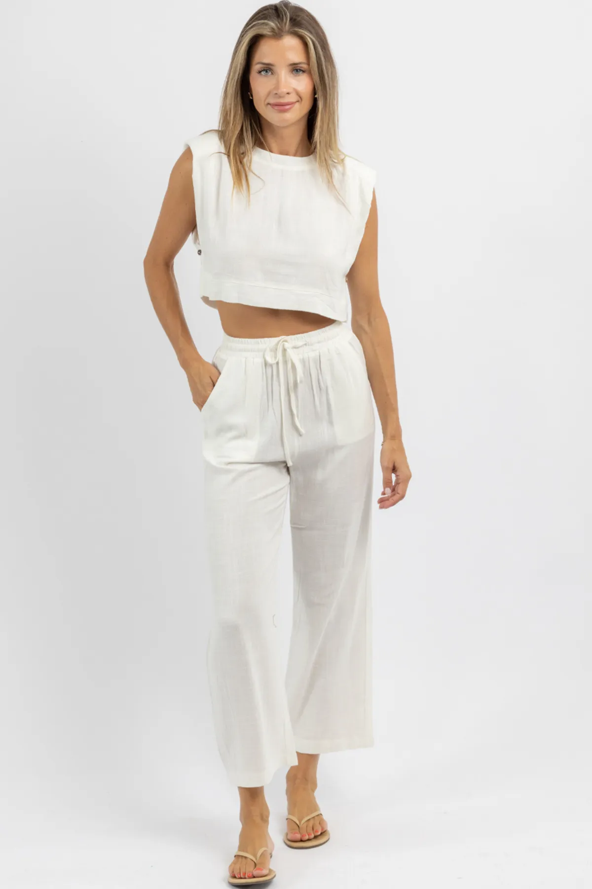 ACT NEUTRAL WHITE PANT SET