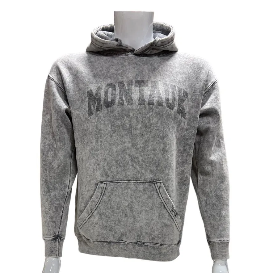 Adult Unisex Distressed Montauk Hooded Pullover