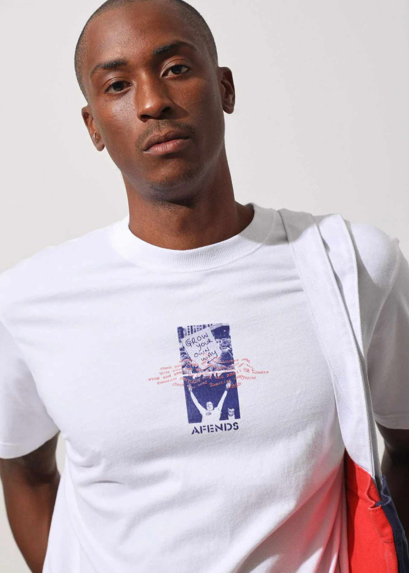 Afends Mens Grow Your Own Way - Retro Fit Tee - White