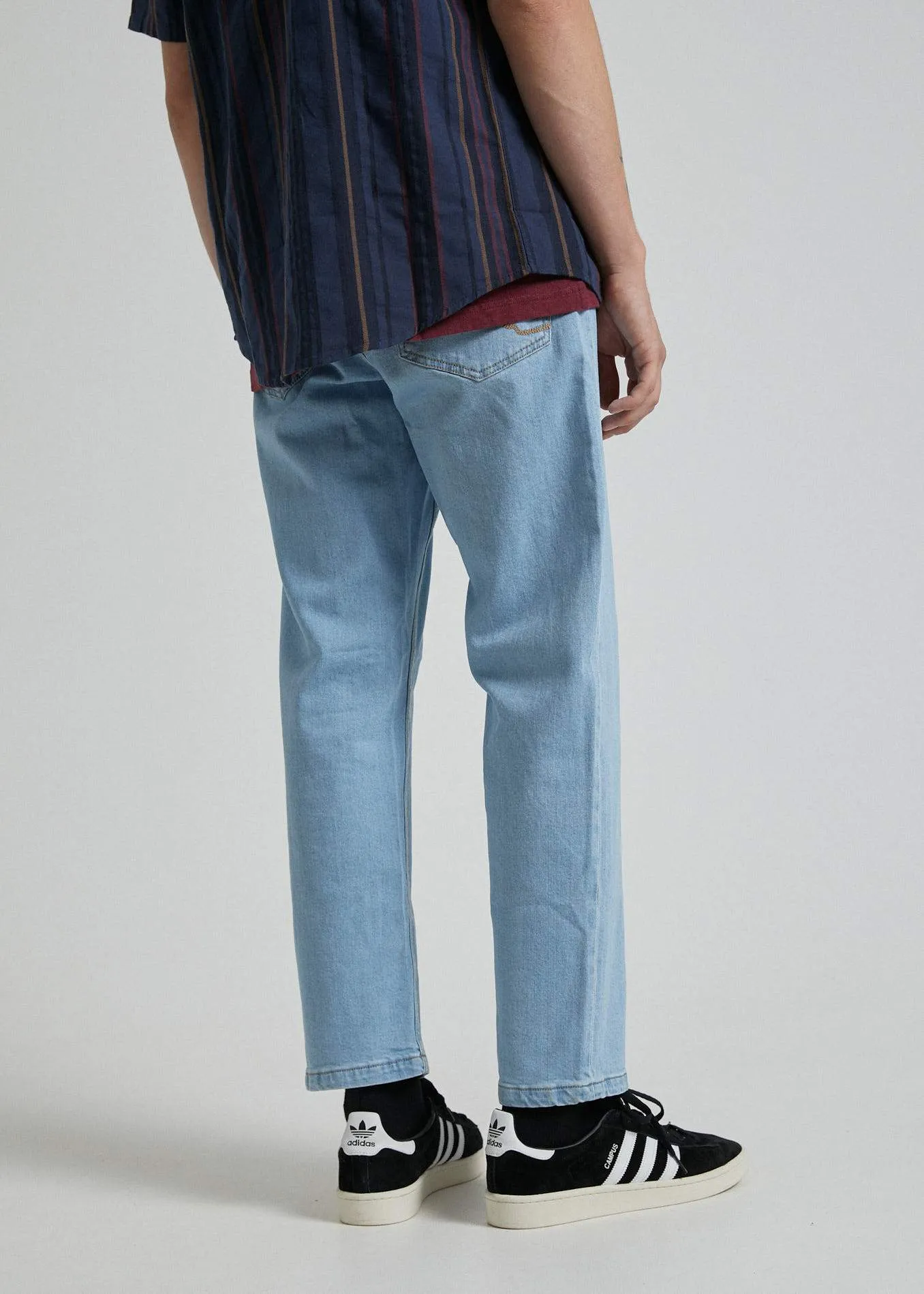 Afends Mens Ninety Twos - Denim Relaxed Fit Jeans - Stone Blue