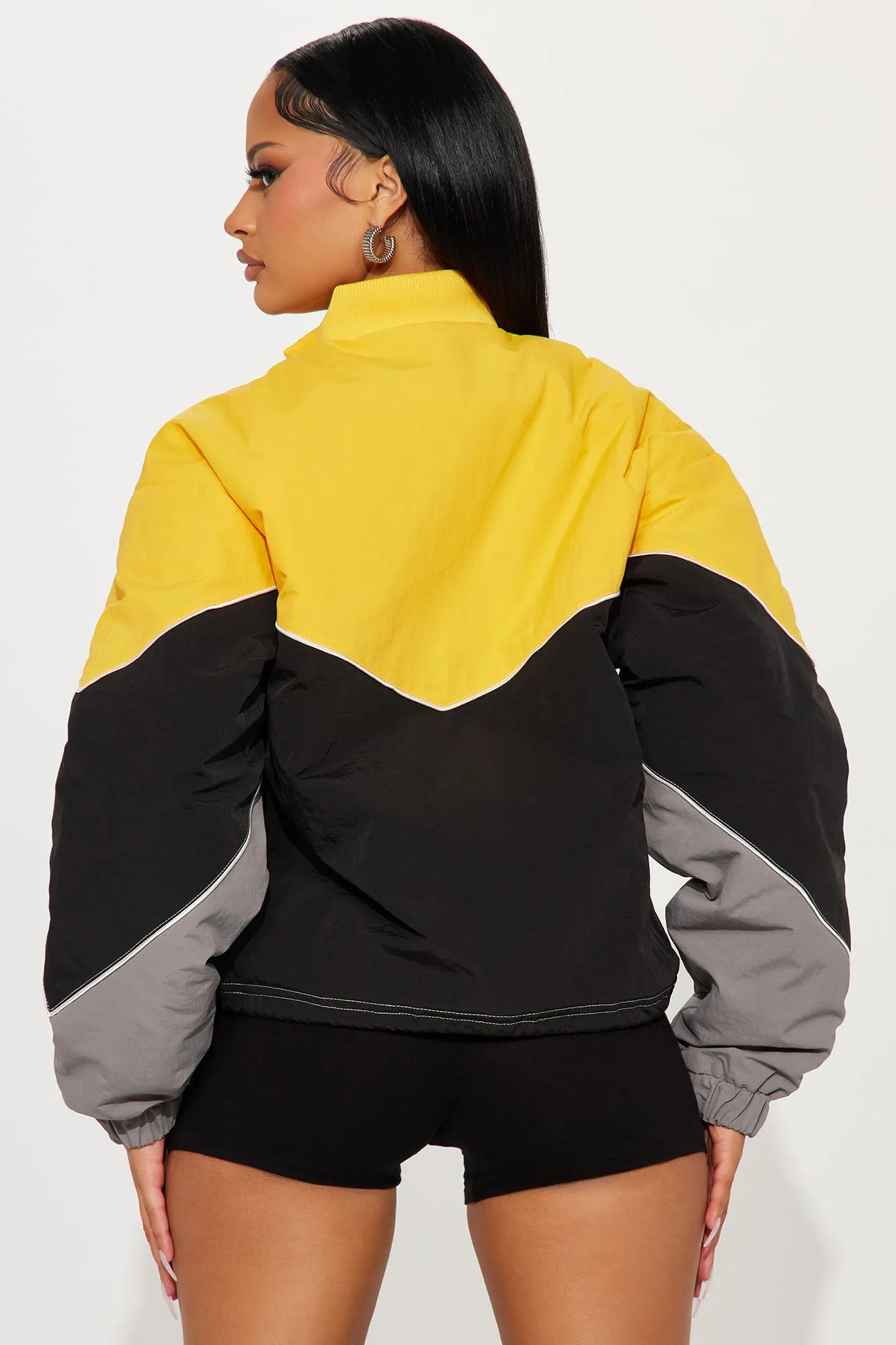 All Bets Off Bomber Jacket - Yellow/combo