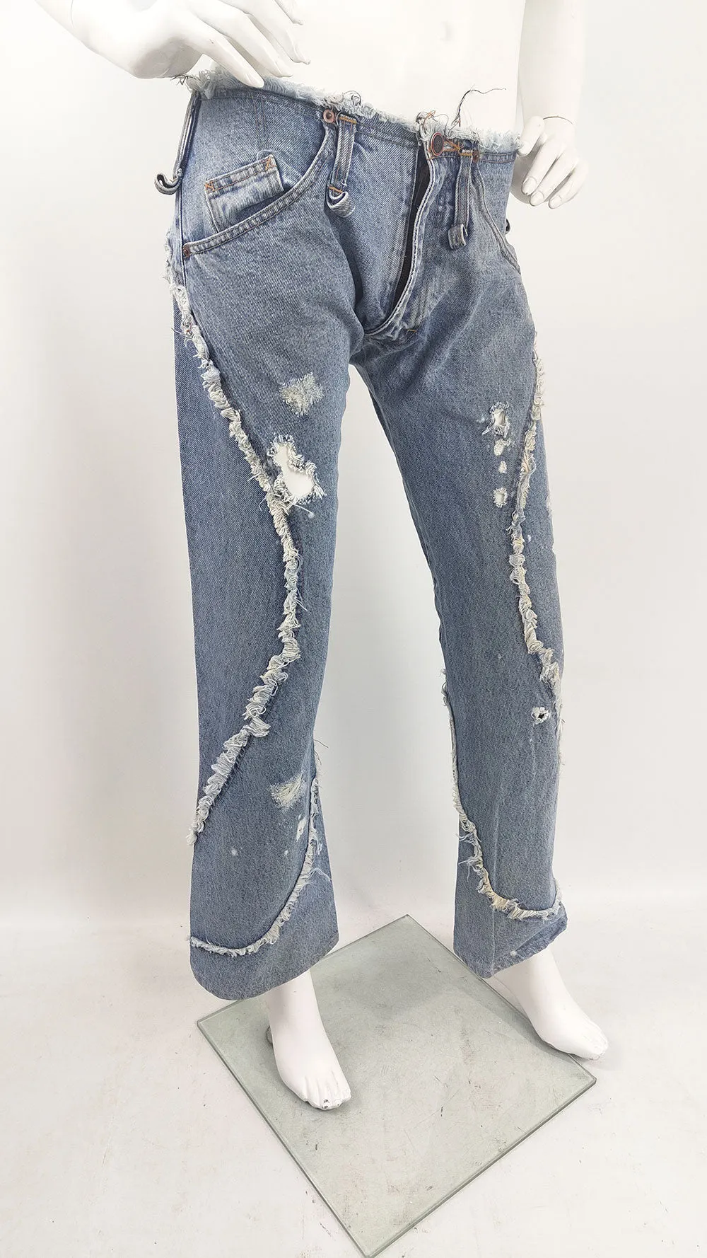 Andrew Mackenzie Vintage y2k Low Waist Distressed Jeans, 2000s