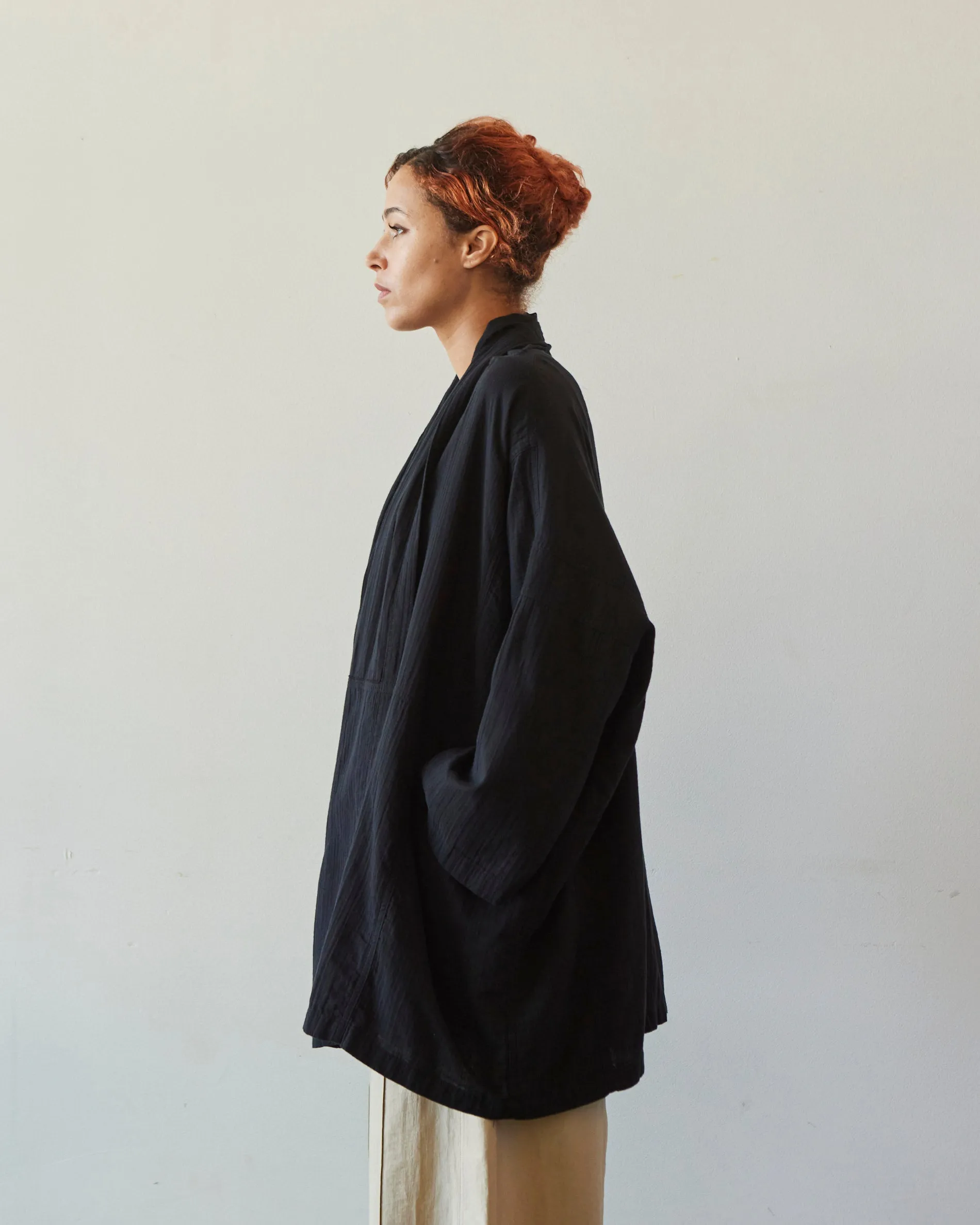 Atelier Delphine Gauze Haori Coat, Black