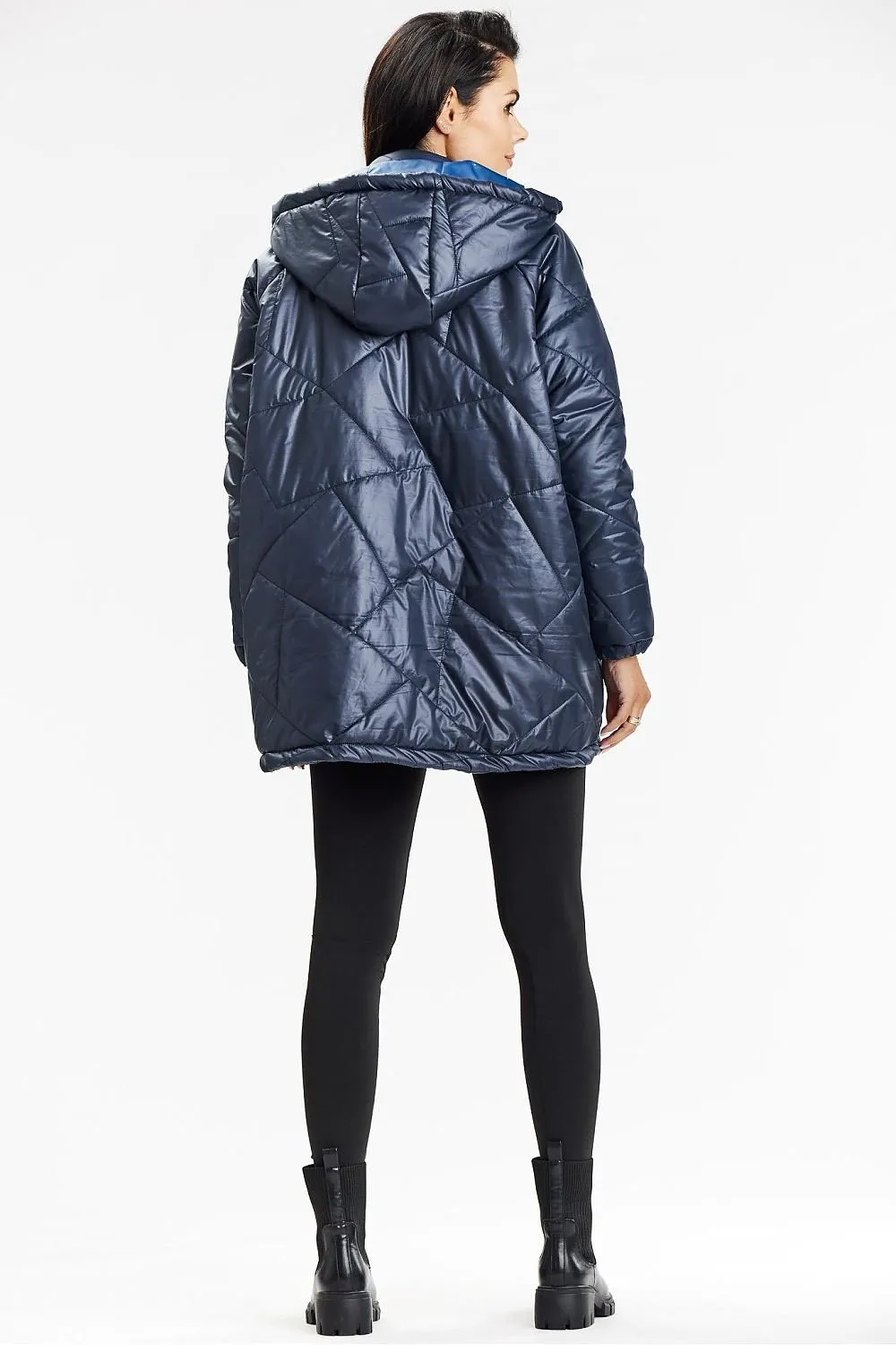 Awama Contrast Lined Quilted Jacket