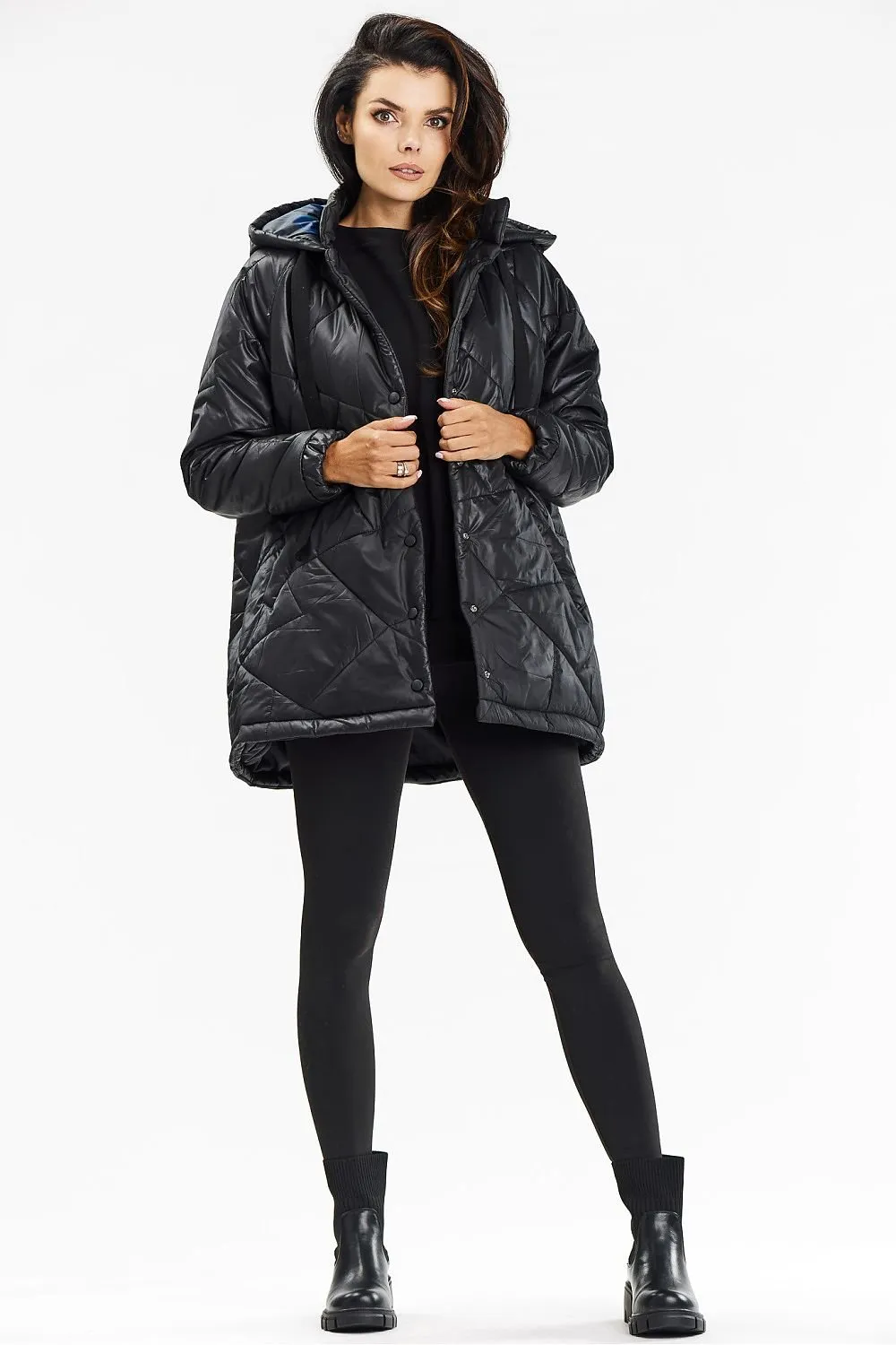 Awama Contrast Lined Quilted Jacket