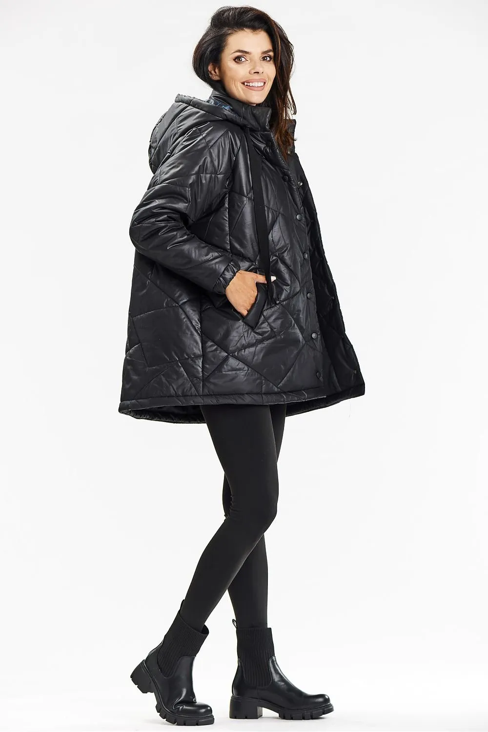 Awama Contrast Lined Quilted Jacket