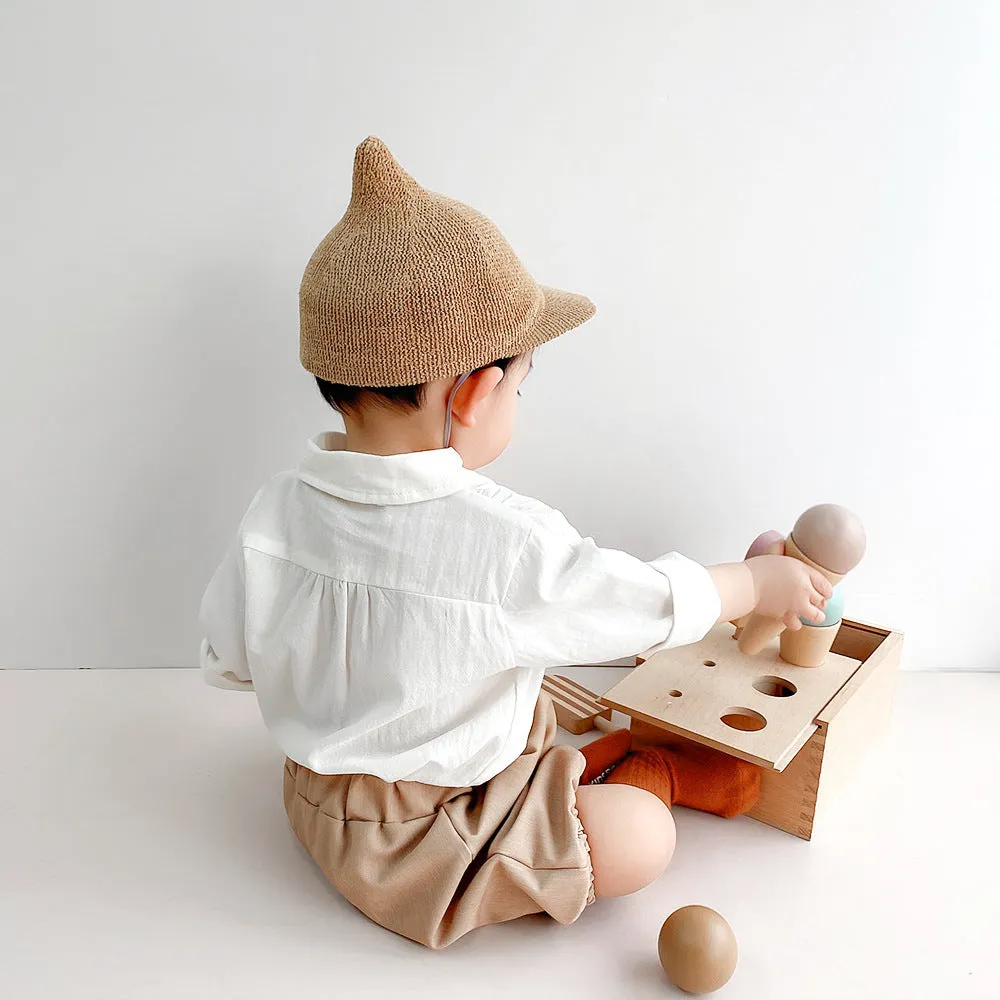 Baby Boy Autumn Clothes Suit 0-3 Years Old Baby Solid Color Long-sleeved Shirt Shorts Two-piece Set One Year Old Celebration Dress