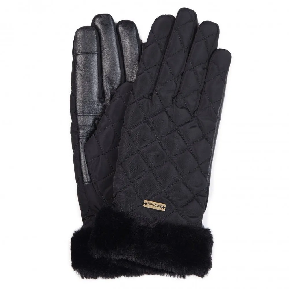 Barbour Norwood Quilted Gloves In Black