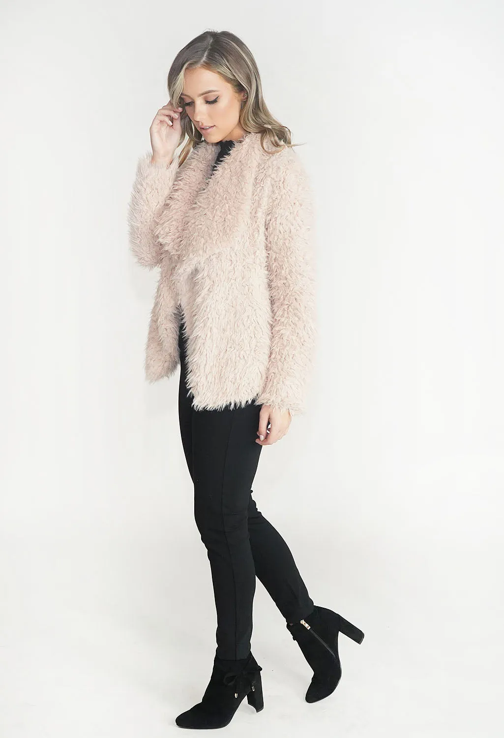 Beige Faux Fur Teddy Jacket