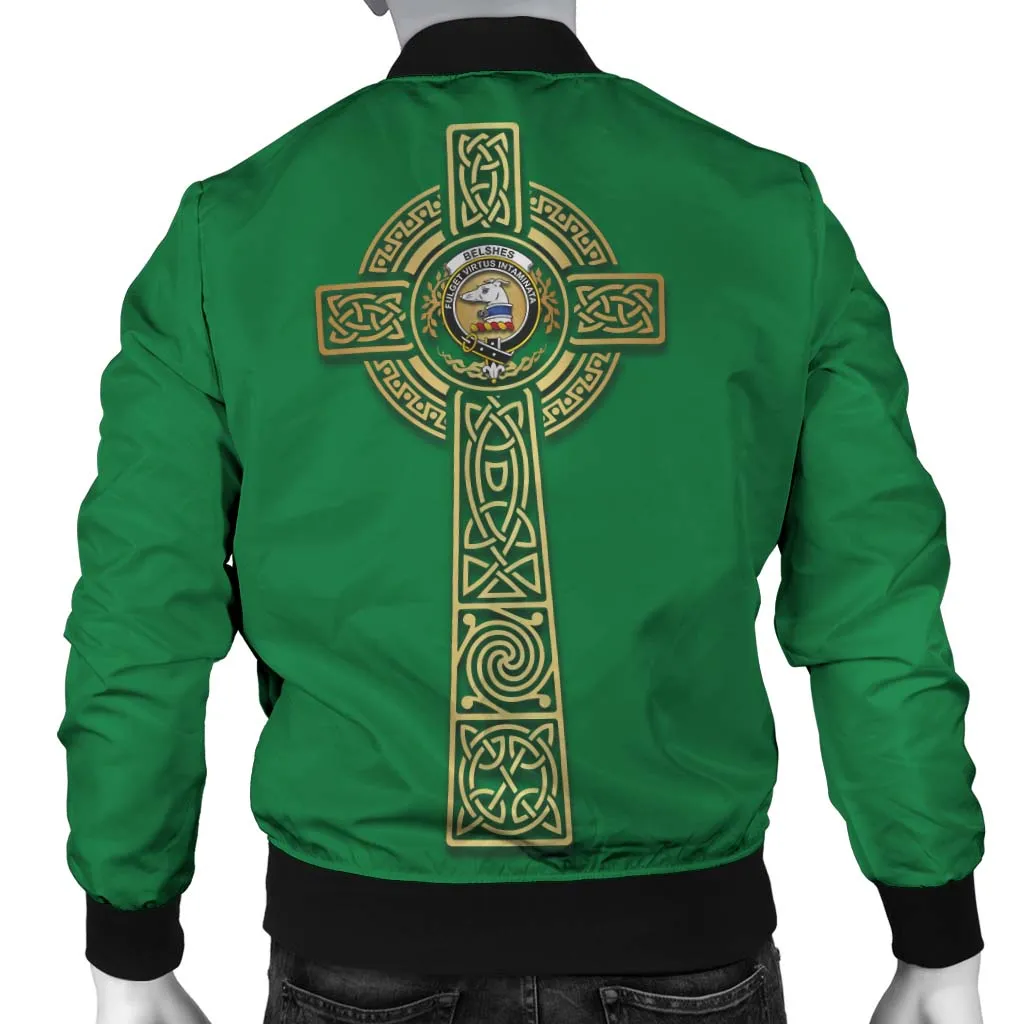 Belshes (Belsches) Clan Bomber Jacket with Golden Celtic Tree Of Life