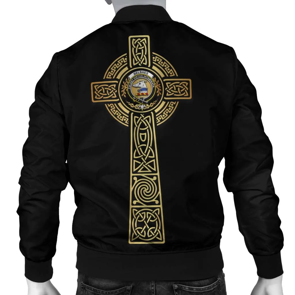 Belshes (Belsches) Clan Bomber Jacket with Golden Celtic Tree Of Life