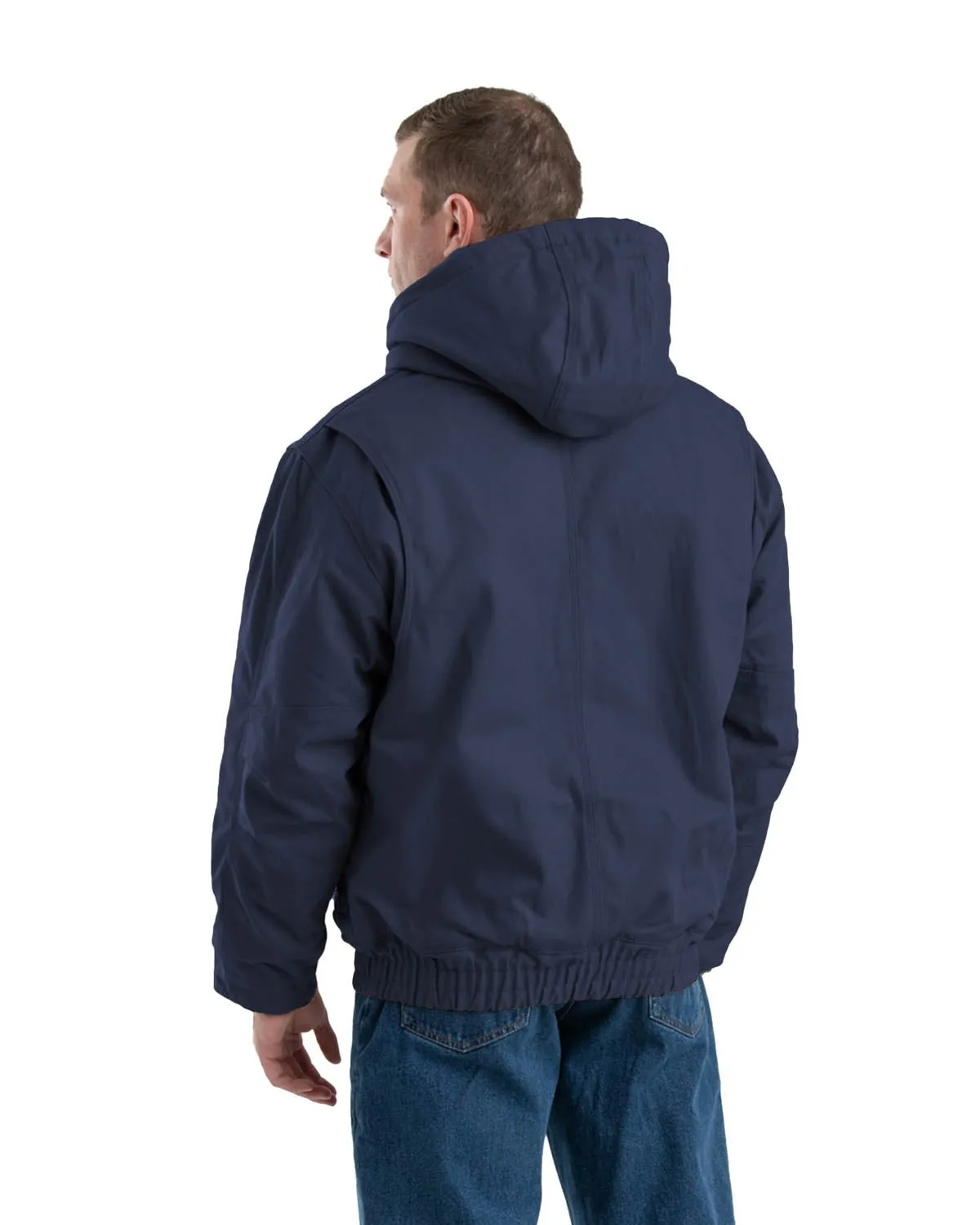 Berne Mens Navy Cotton Blend FR Hooded Jacket