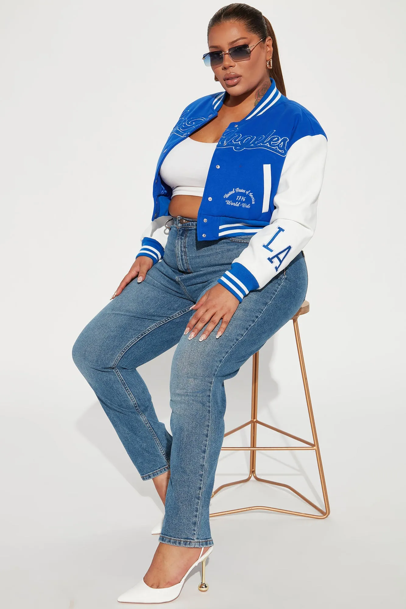 Best In The West Cropped Jacket - Royal