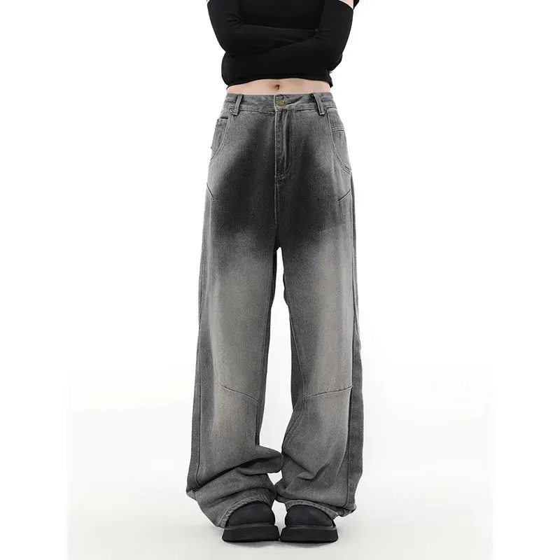 Black Harajuku Punk Baggy Denim Pants for Women