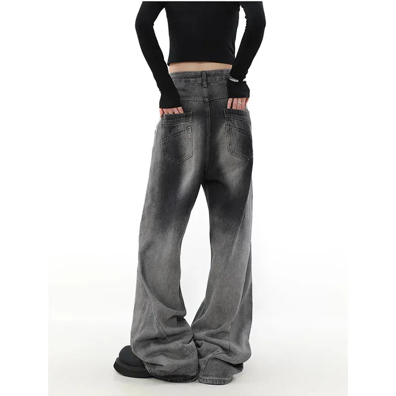 Black Harajuku Punk Baggy Denim Pants for Women