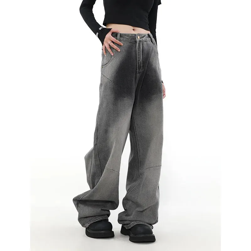 Black Harajuku Punk Baggy Denim Pants for Women