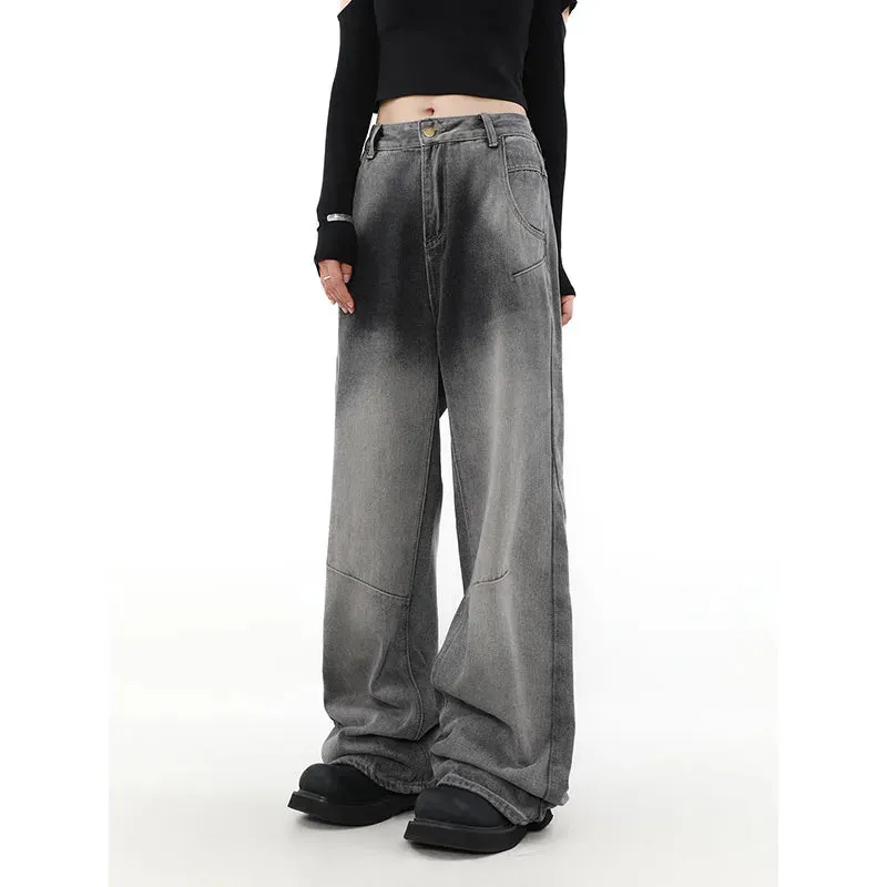 Black Harajuku Punk Baggy Denim Pants for Women