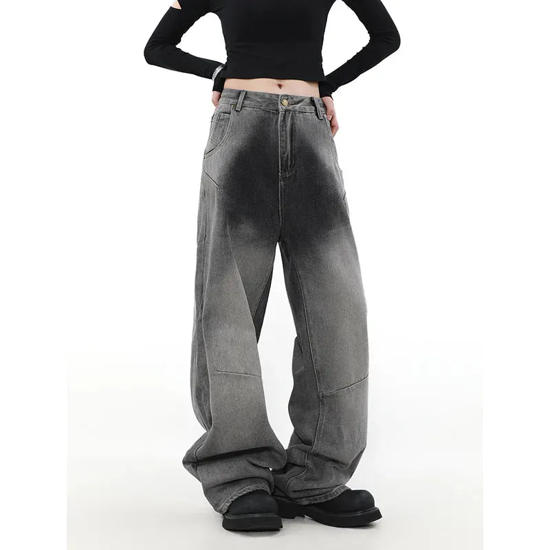 Black Harajuku Punk Baggy Denim Pants for Women