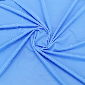 Blue Solid Semi Velvet Fabric