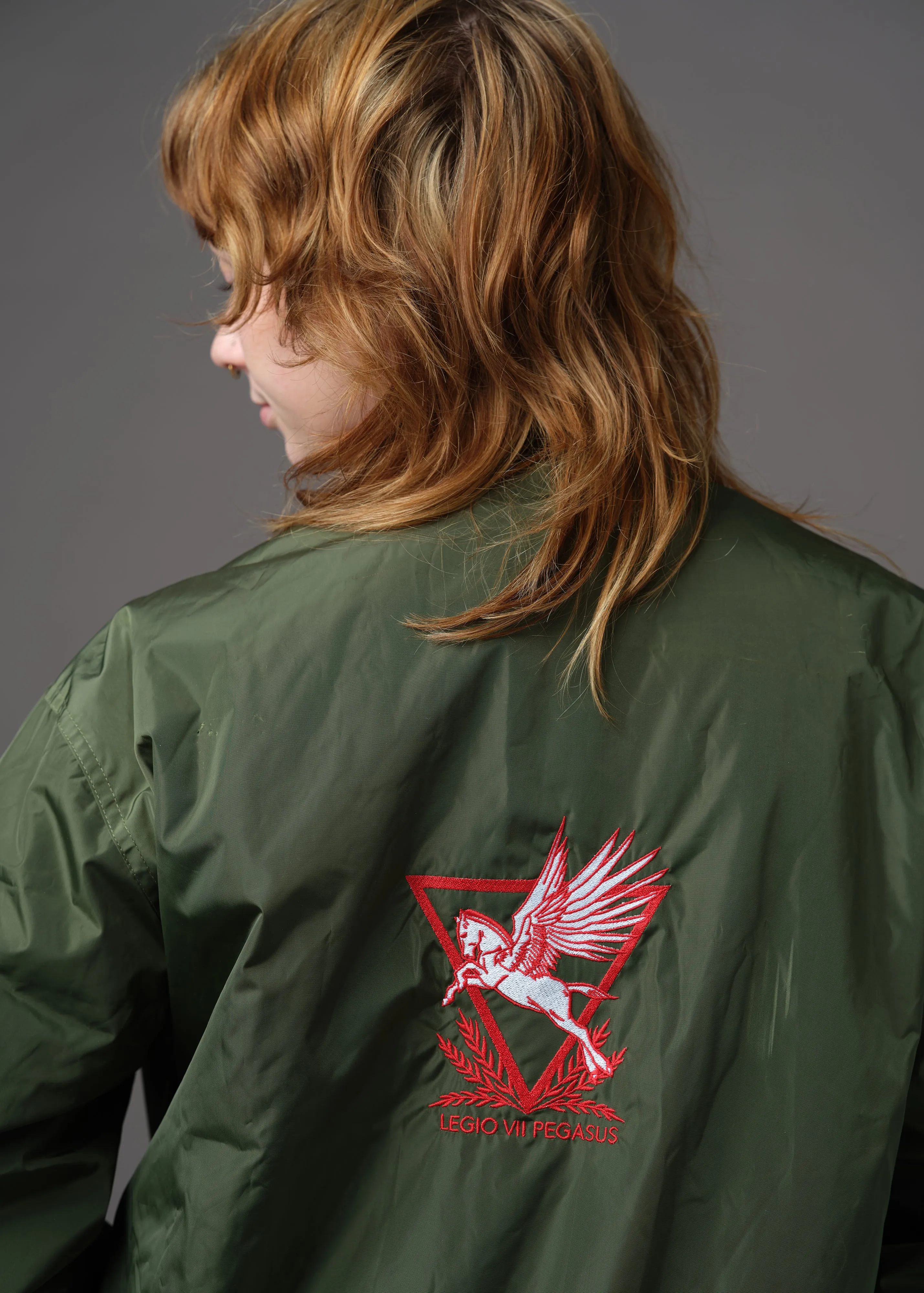 Bomber Howler Embroidered Jacket (Army Green)