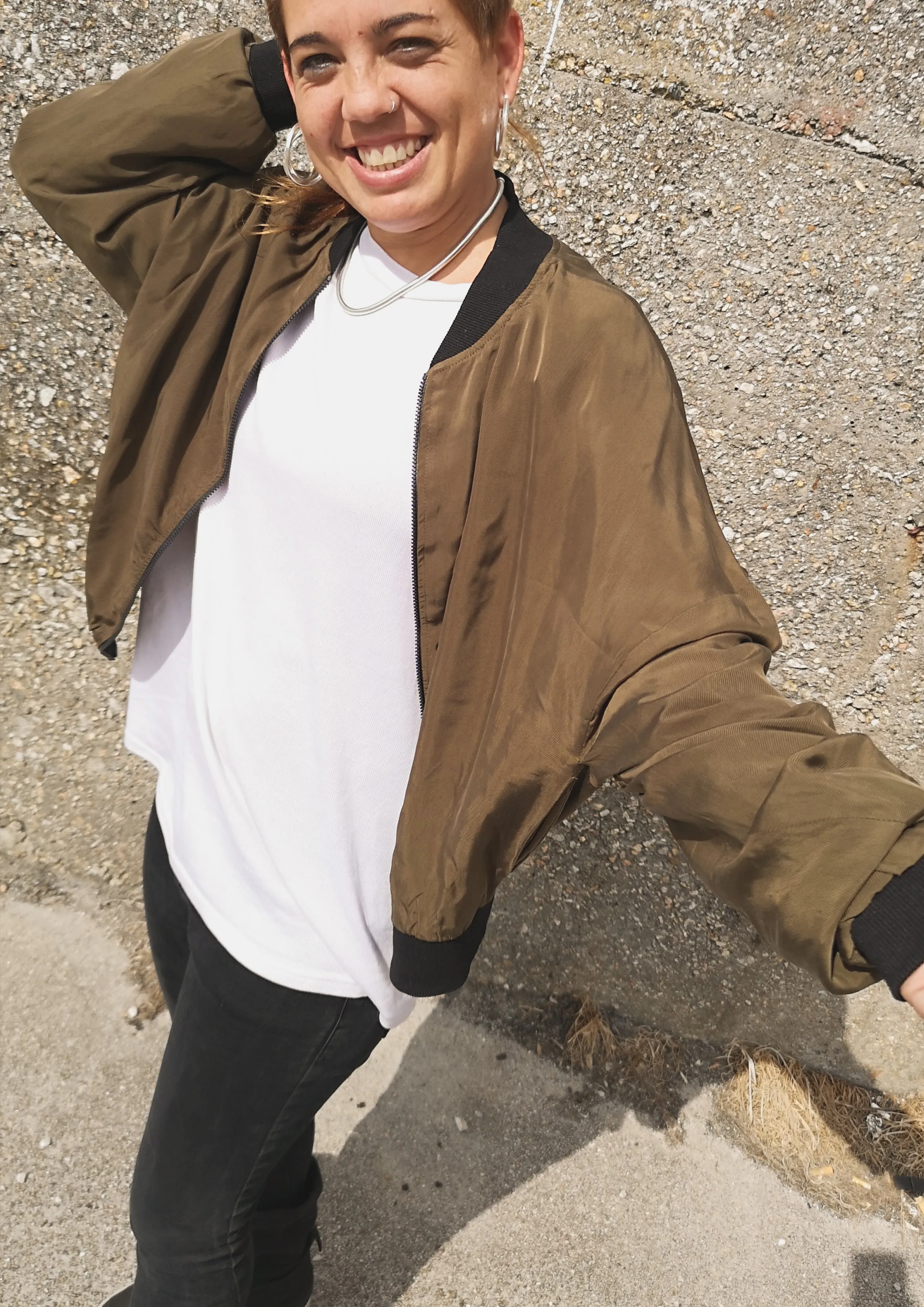 BOMBER JACKET - SILKY CUPRO khaki