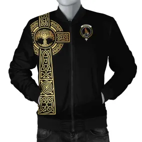 Boswell Clan Bomber Jacket with Golden Celtic Tree Of Life