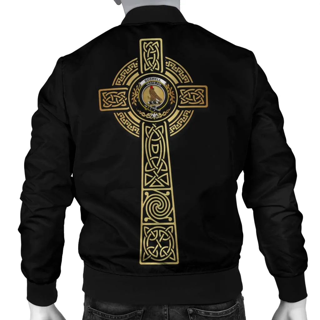 Boswell Clan Bomber Jacket with Golden Celtic Tree Of Life