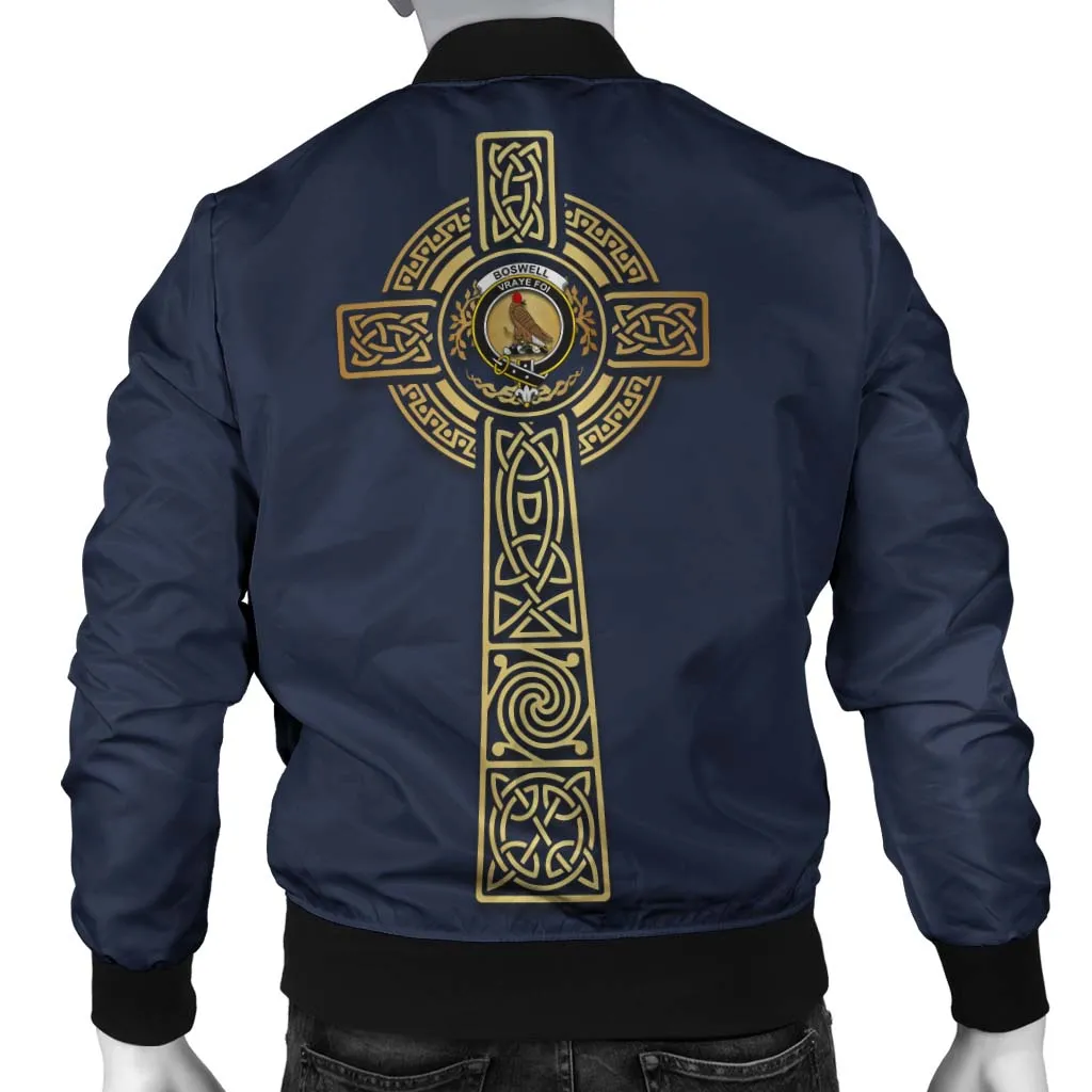 Boswell Clan Bomber Jacket with Golden Celtic Tree Of Life