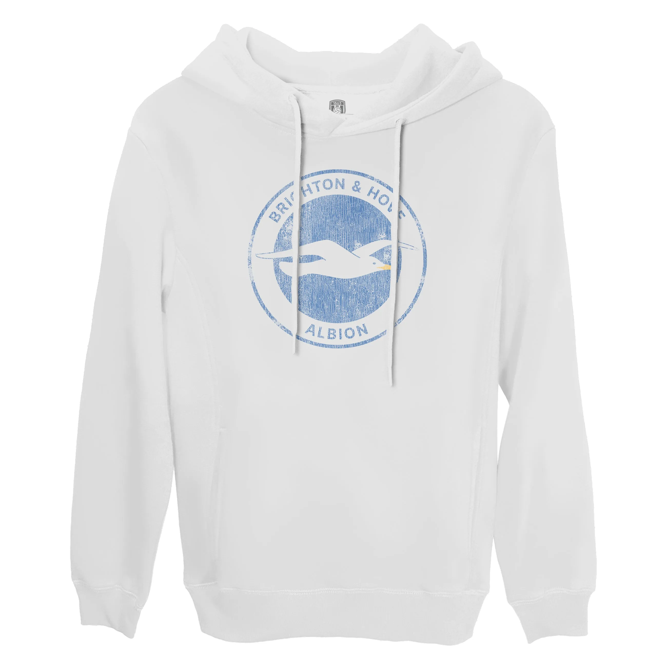 Brighton & Hove Albion Color Badge Fleece Pullover Hoodie - White