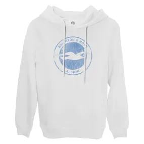 Brighton & Hove Albion Color Badge Fleece Pullover Hoodie - White