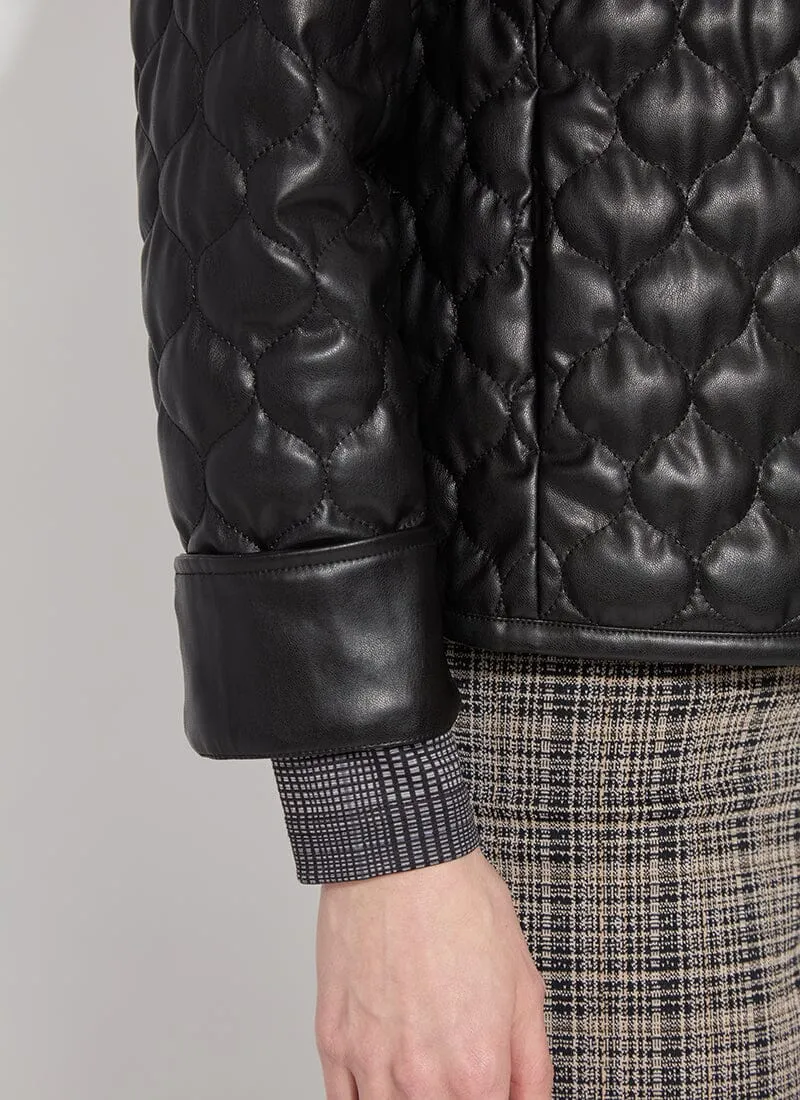 Brooklyn Quilted Vegan Leather Jacket | Black