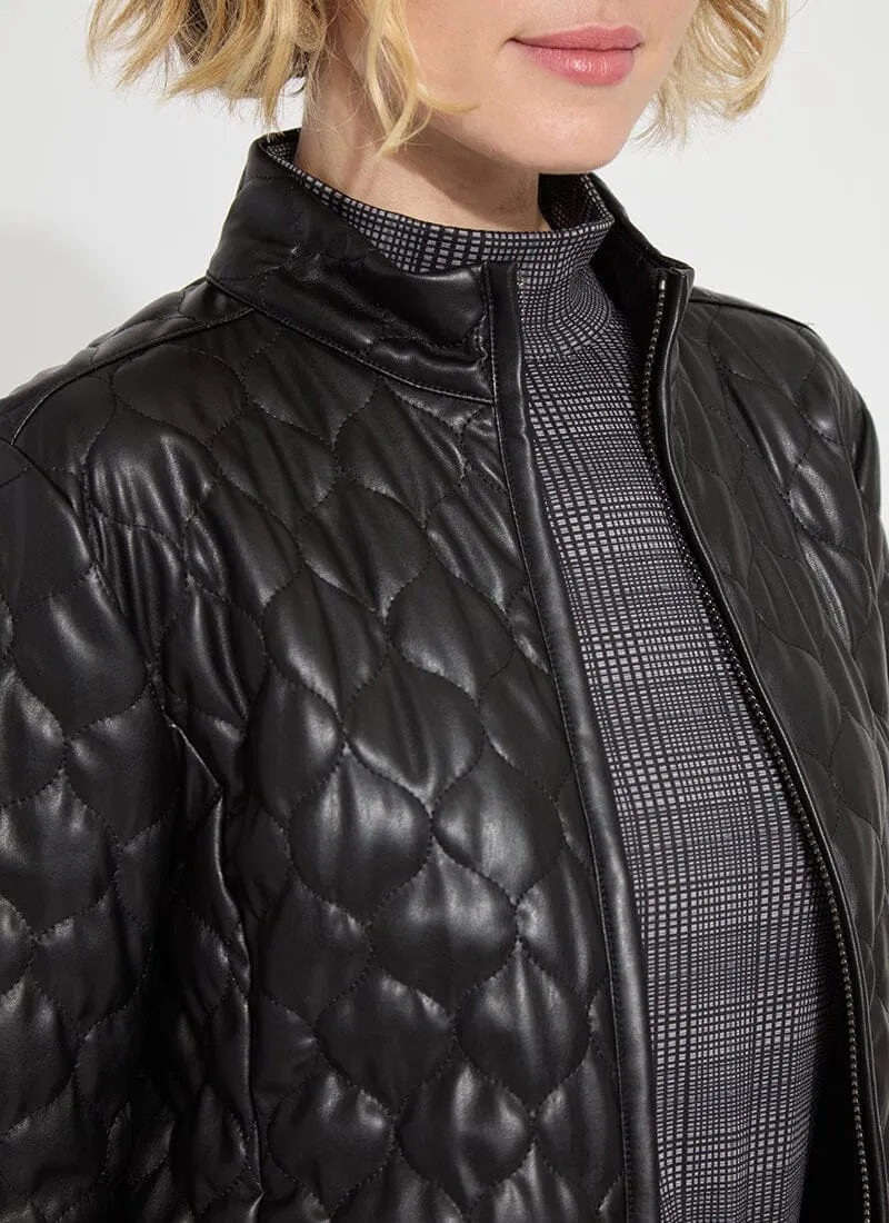 Brooklyn Quilted Vegan Leather Jacket | Black