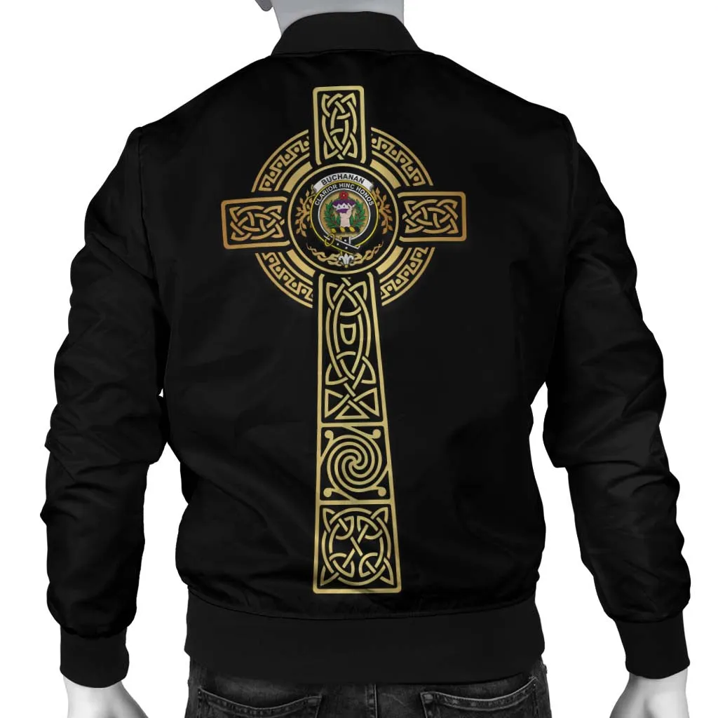 Buchanan Clan Bomber Jacket with Golden Celtic Tree Of Life