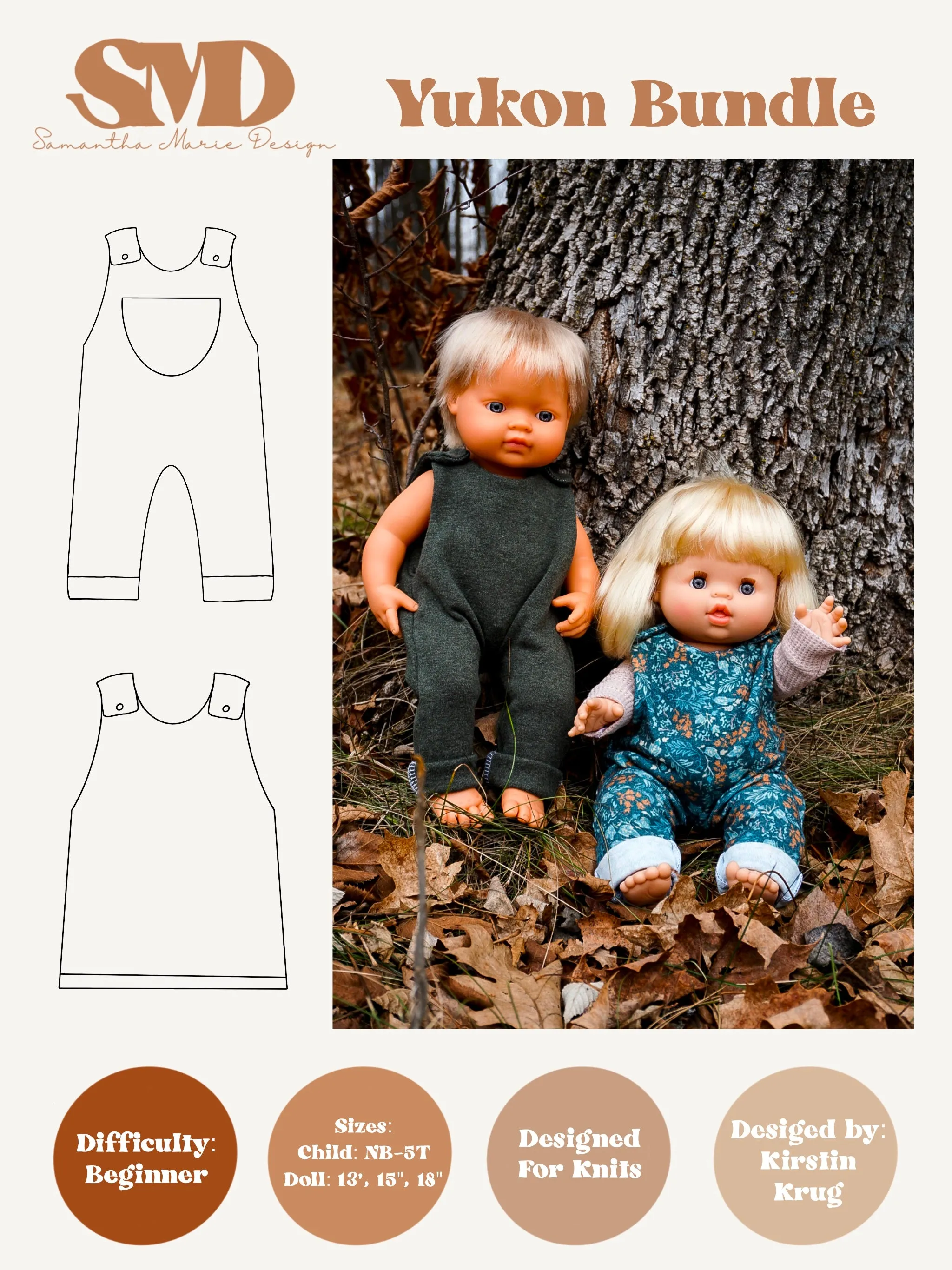 Bundle Yukon Overalls & Doll Digital Sewing Pattern