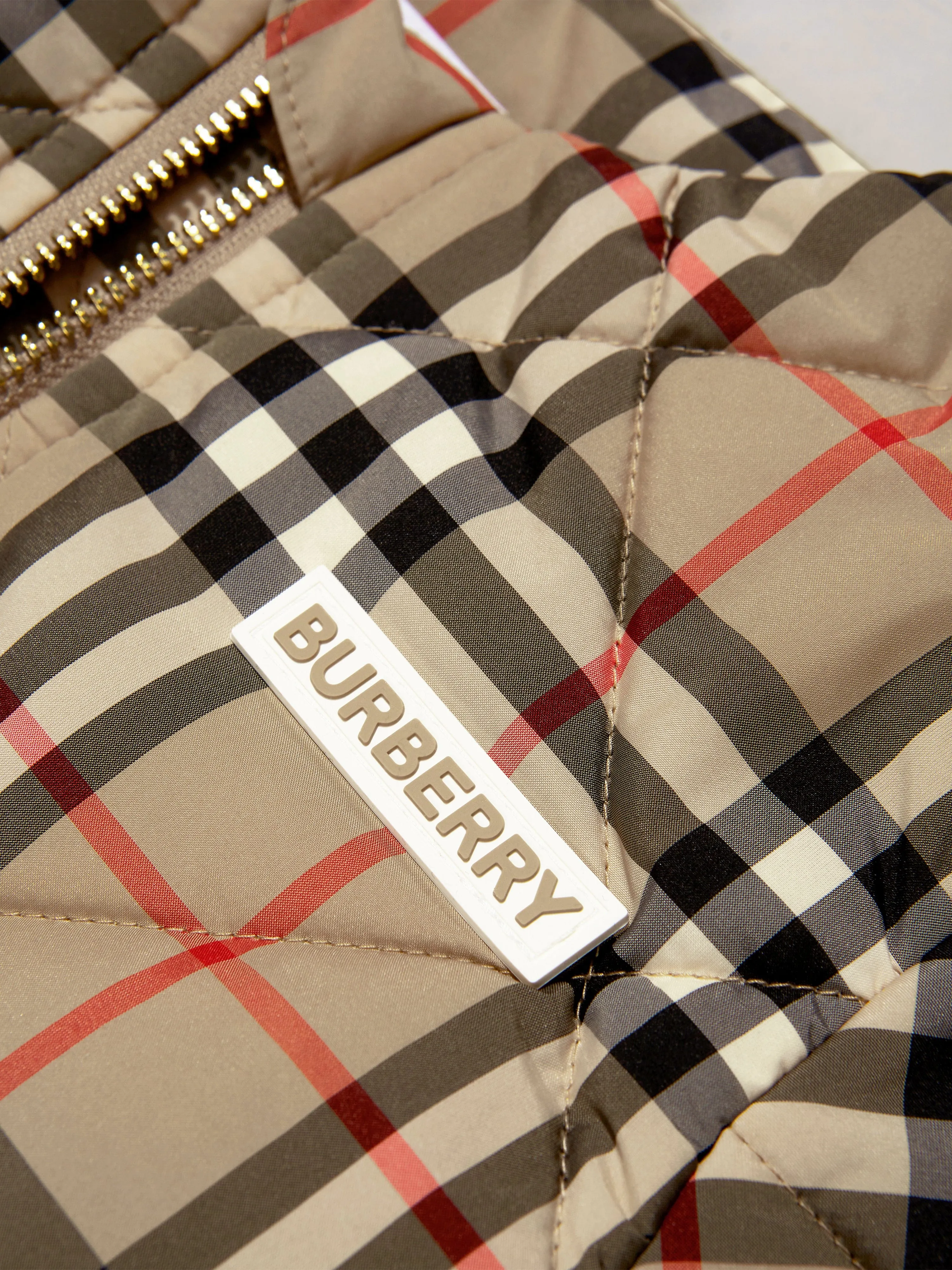 Burberry Girls Check Abigail Quilted Jacket