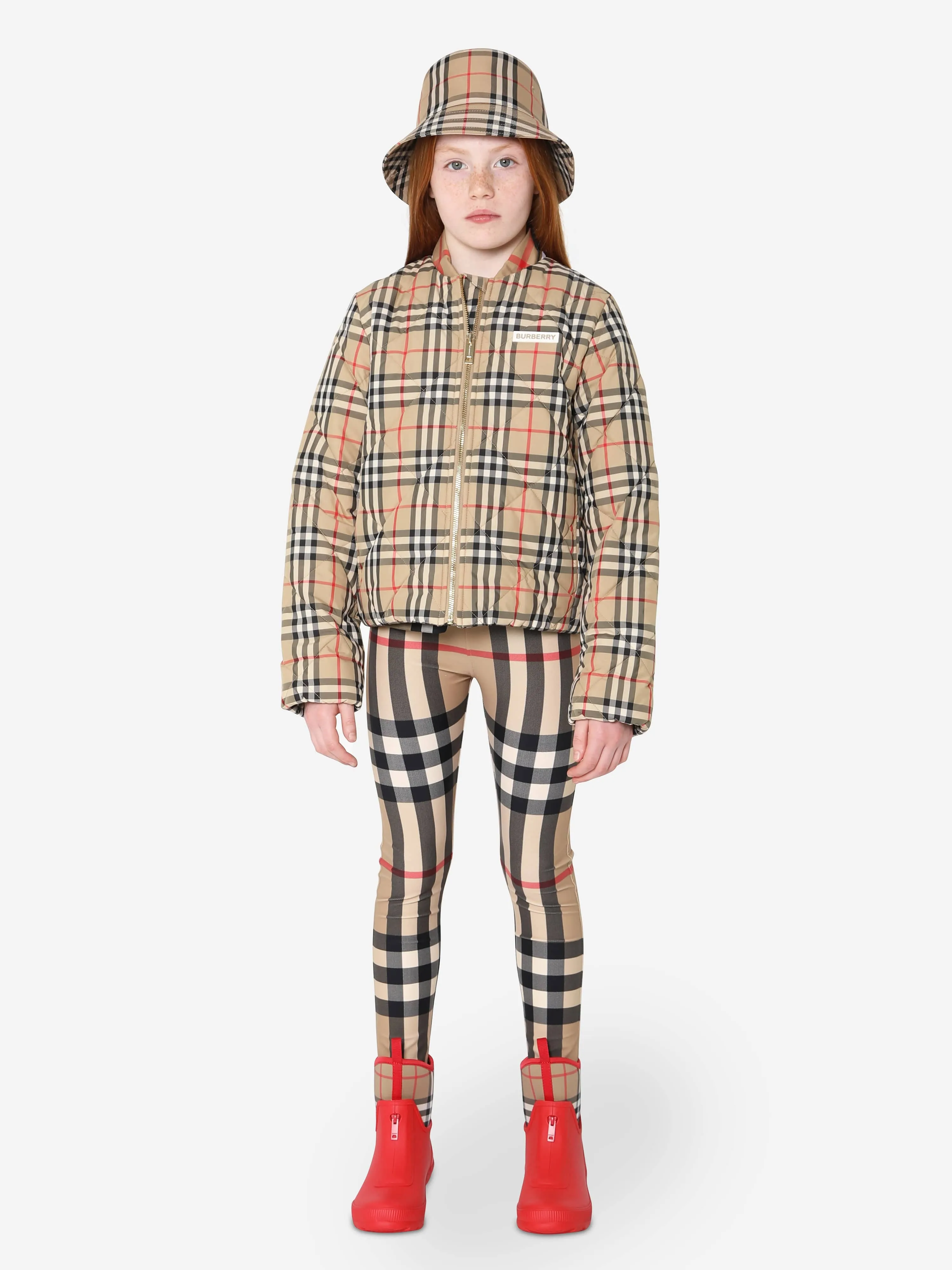 Burberry Girls Check Abigail Quilted Jacket