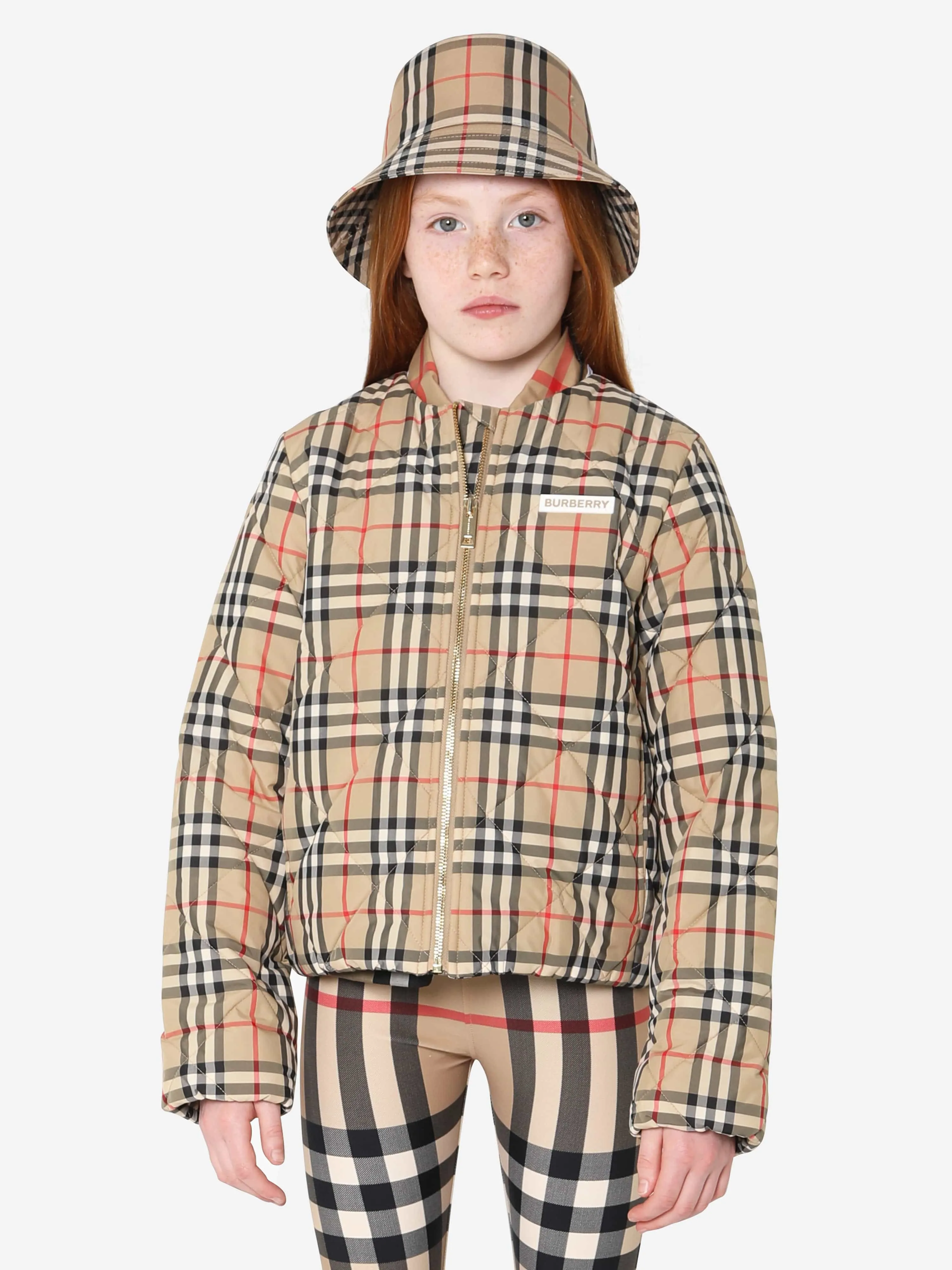 Burberry Girls Check Abigail Quilted Jacket