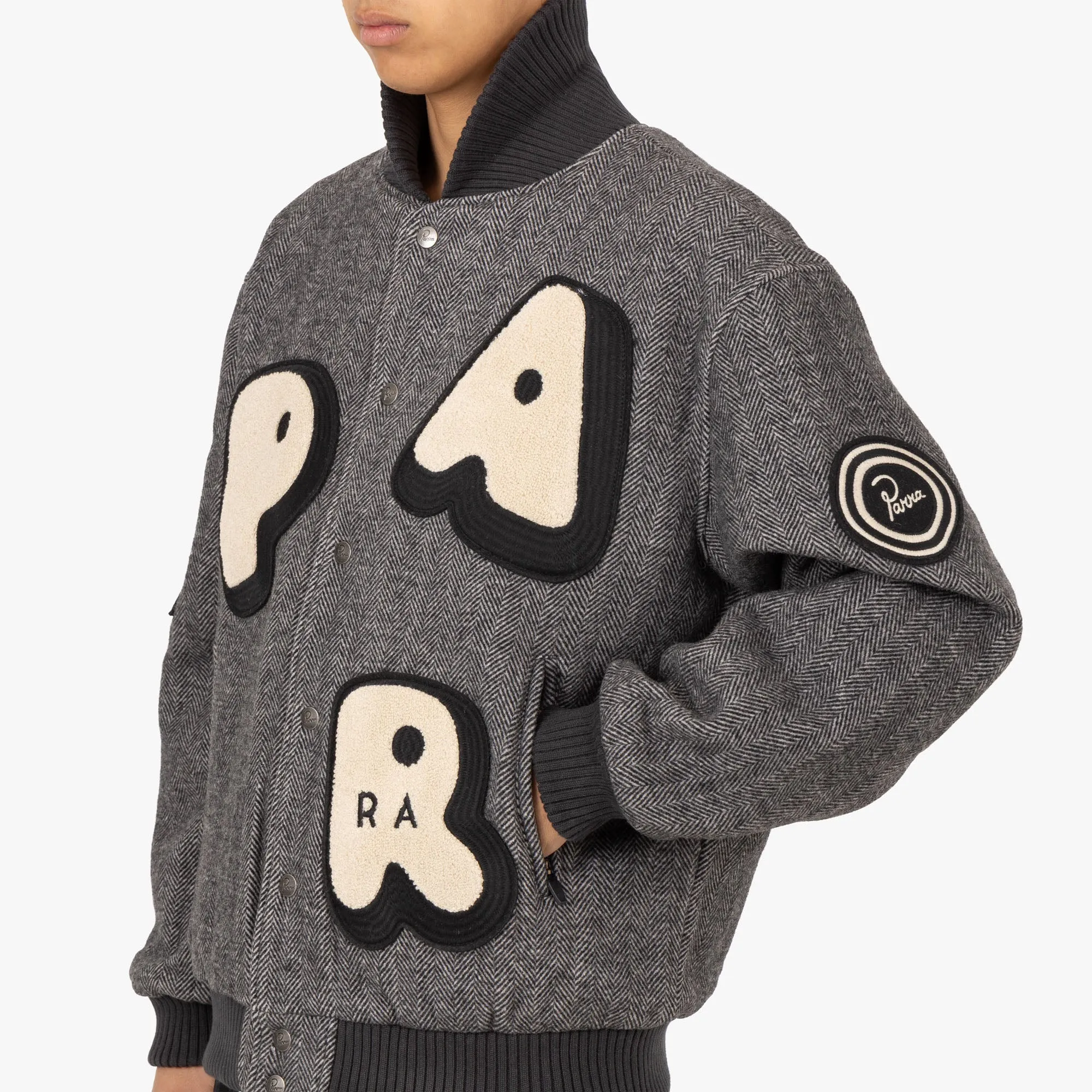 by Parra Rounded PAR Varsity Jacket / Dark Grey