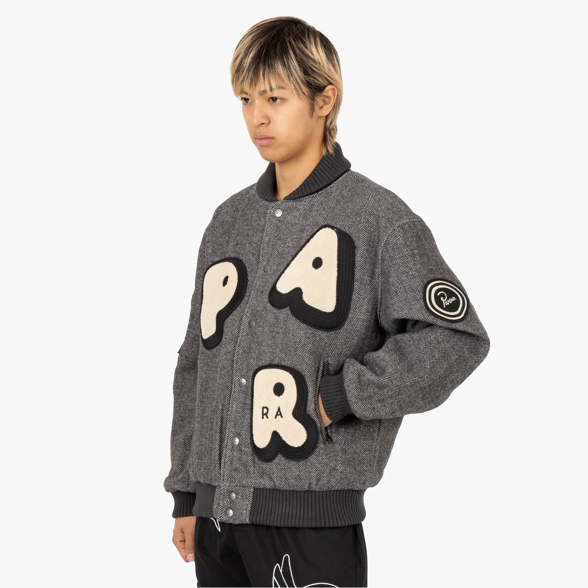 by Parra Rounded PAR Varsity Jacket / Dark Grey