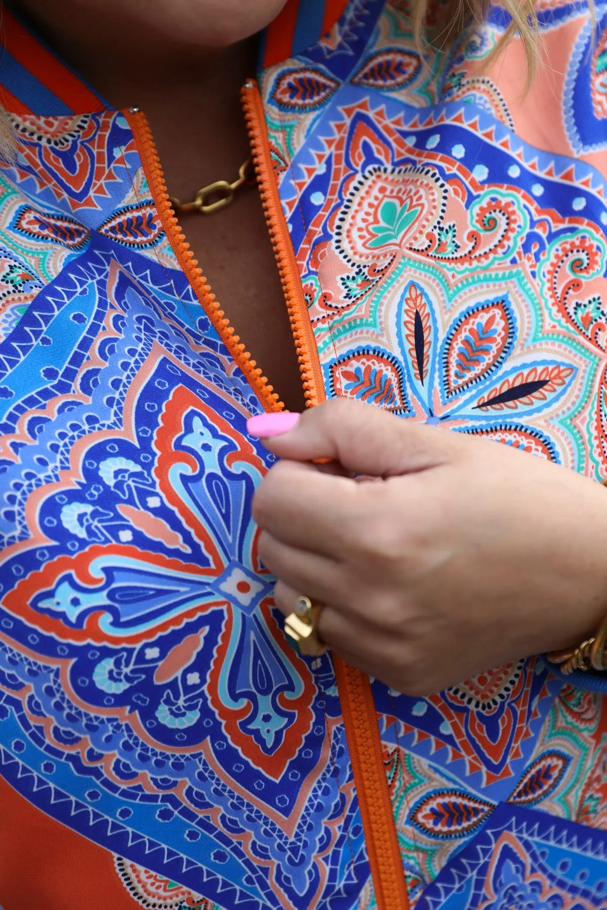 Celine Jacket - Orange Print