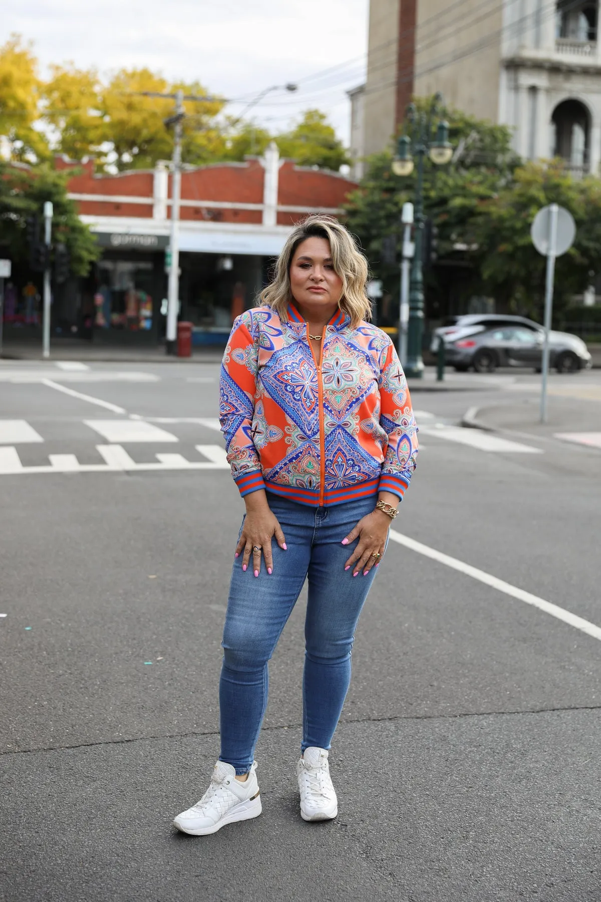 Celine Jacket - Orange Print