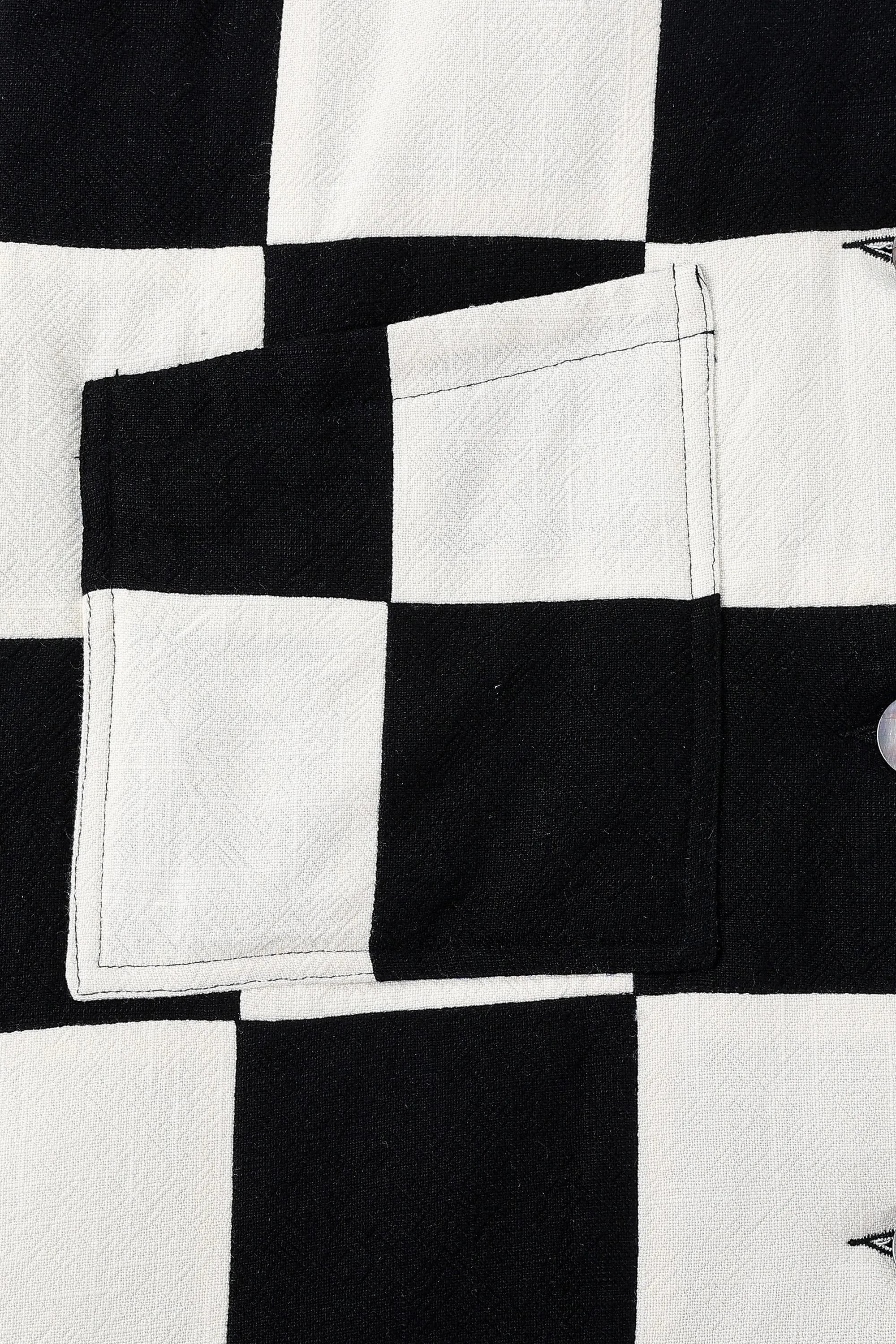 Chessboard Long Scrap Patch Jacket