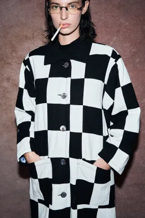 Chessboard Long Scrap Patch Jacket