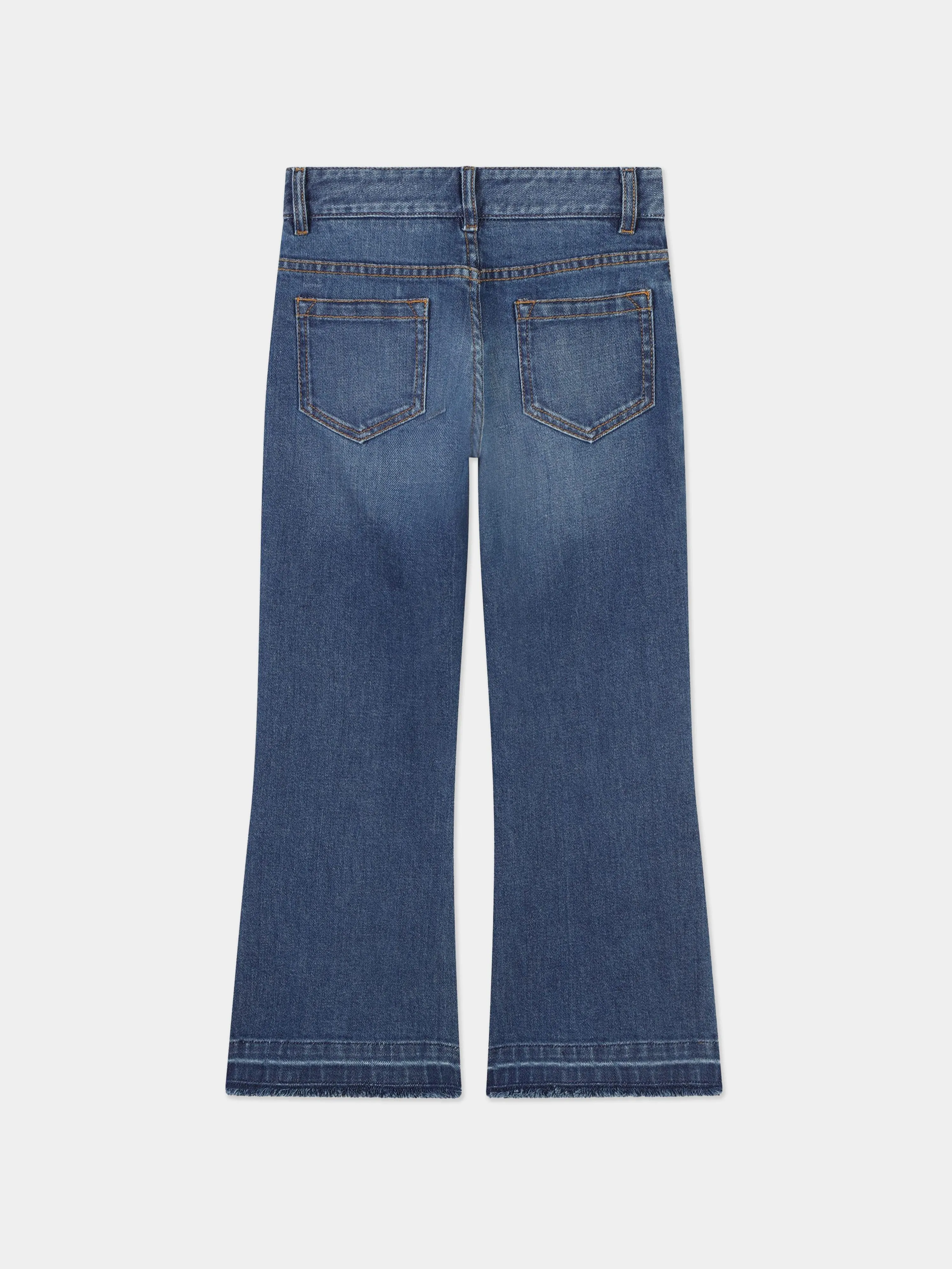 Chloé Girls Wide Leg Jeans in Blue