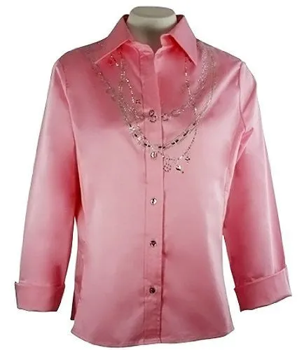 Christine Alexander - Crystal Charm Necklace, Blouse with Swarovski Crystals