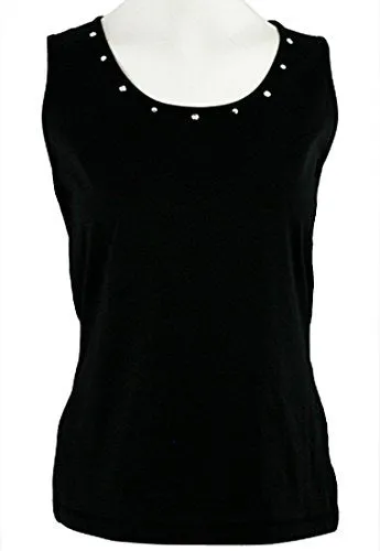 Christine Alexander - Crystal Ring, Scoop Neck Tank Top with Swarovski Crystals