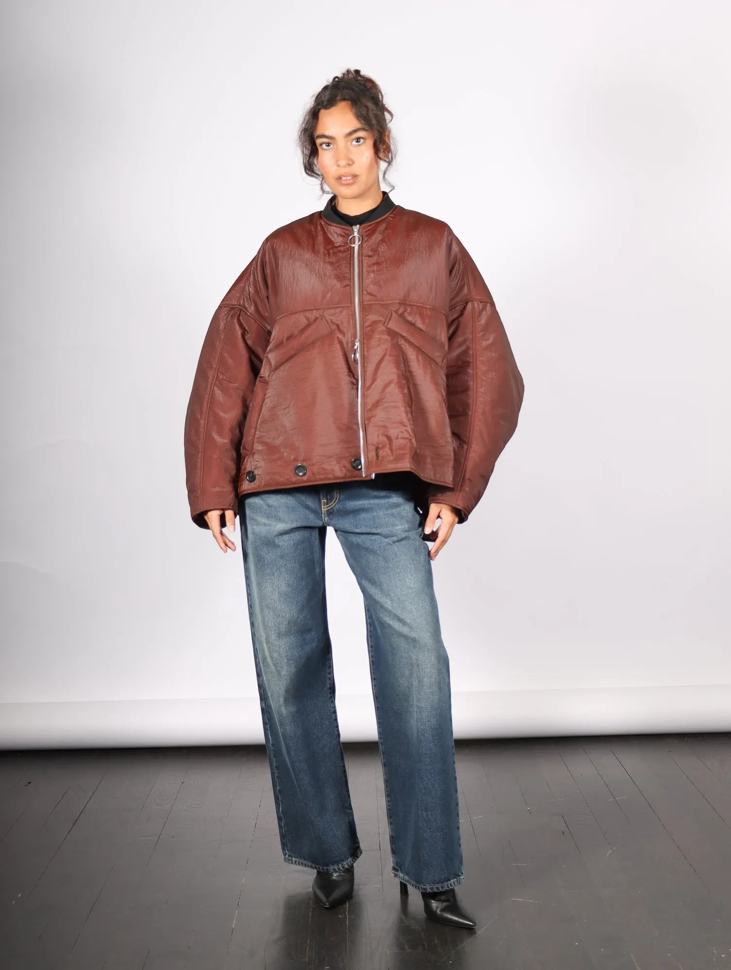 Convertible Jacket in Dark Burgundy by Dawei